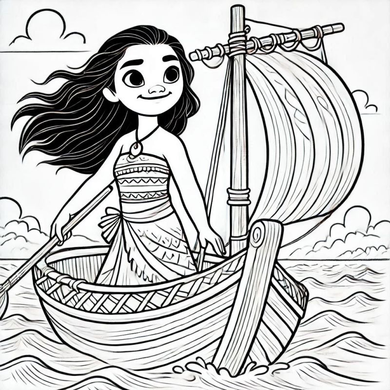 Moana Navegando: Desenho para Colorir e Explorar