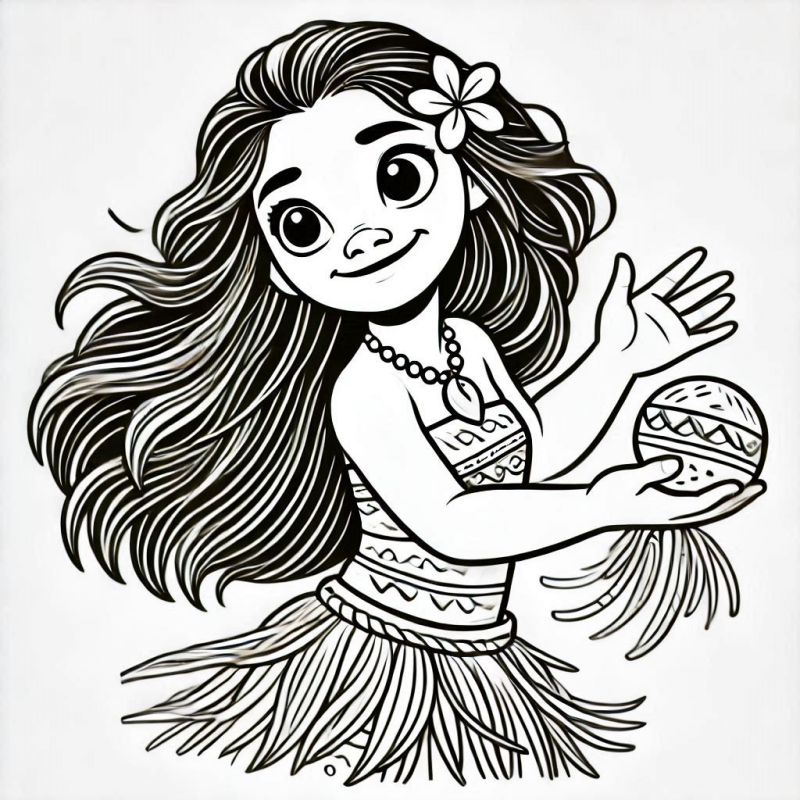 Moana Alegre: Desenho Encantador para Colorir