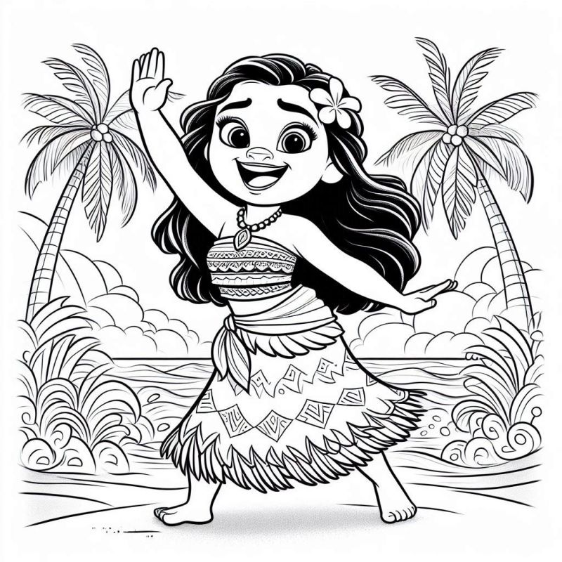 Colorindo a Moana Jovem: Dança da Alegria