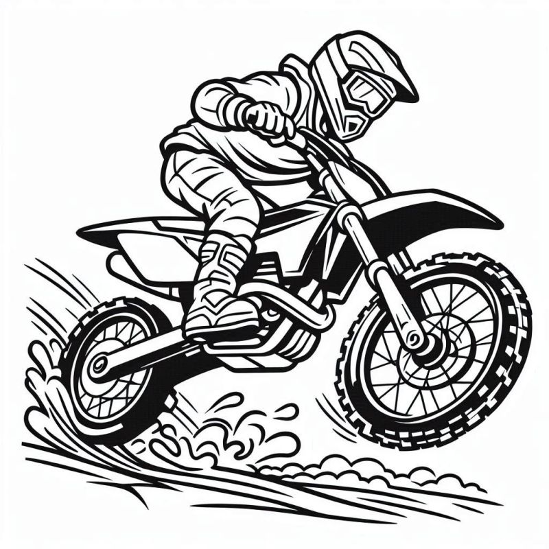 Desenho de Motocross para Colorir