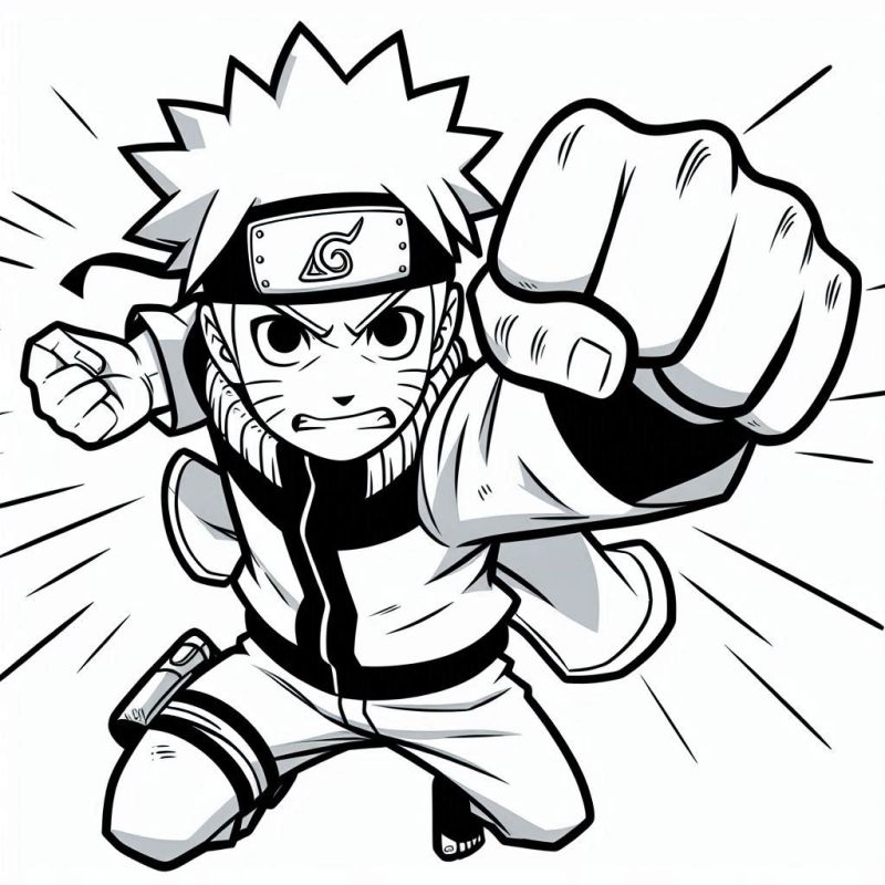 Desenho do Naruto em Ação para Colorir