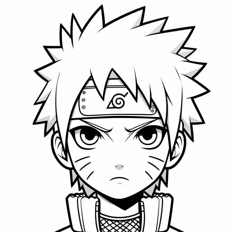 Desenho Naruto: Estilo e Expressão para Colorir