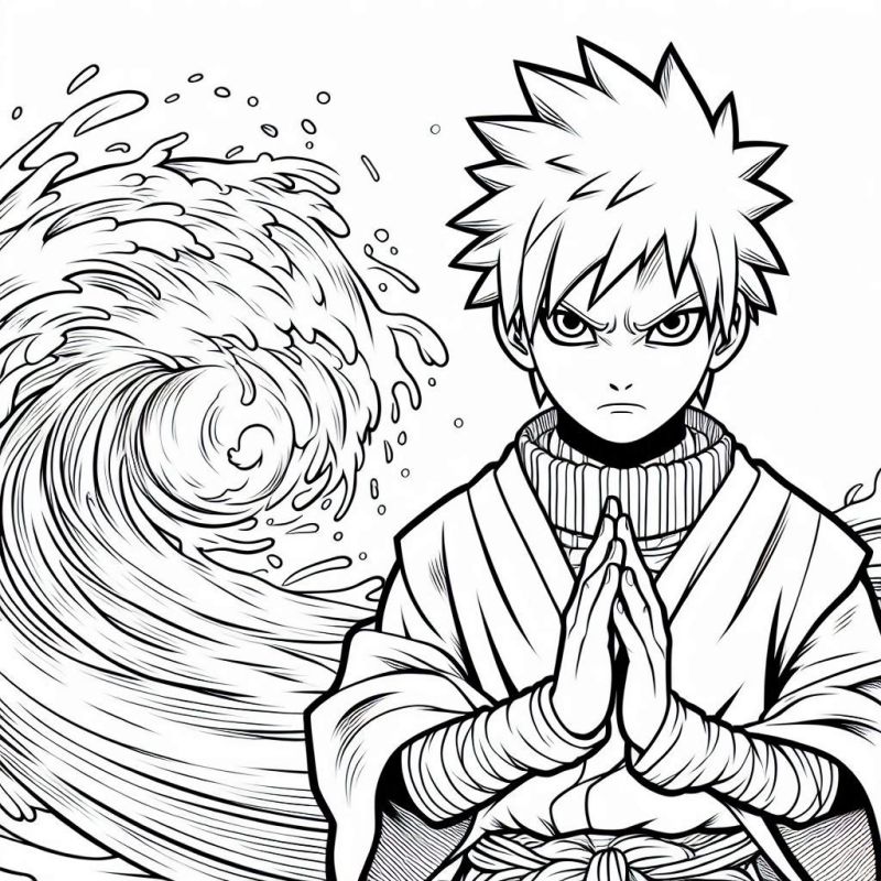 Desenho de Personagem do Anime Naruto para Colorir