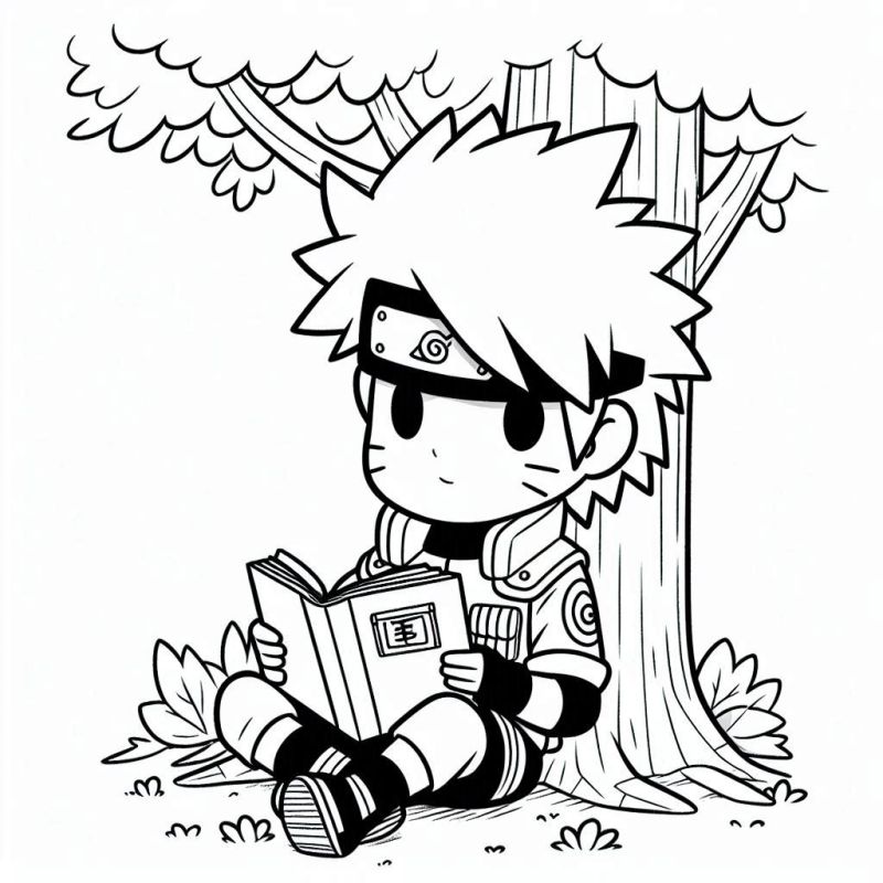 Desenho do Naruto Uzumaki Chibi para Colorir