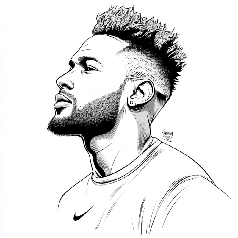 Desenho do Neymar para Colorir