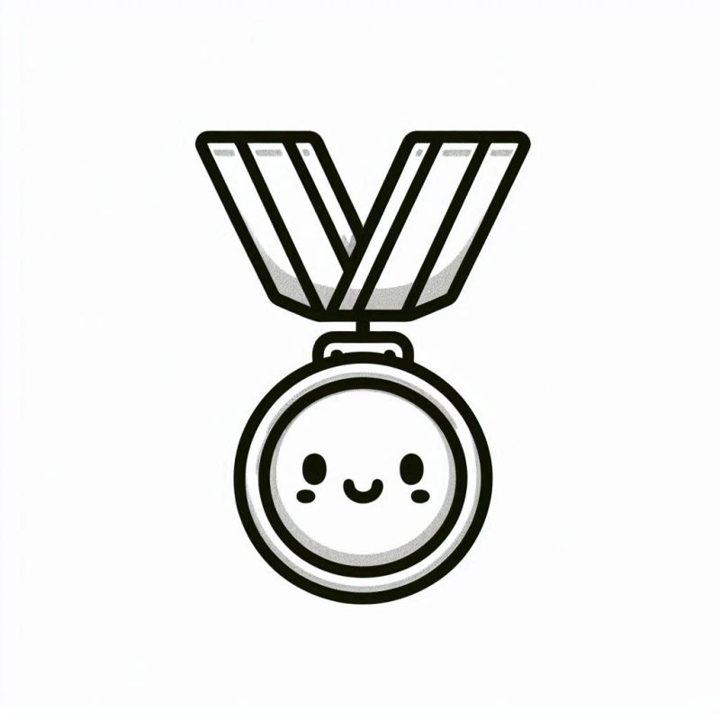 Desenho de Medalha Feliz para Colorir