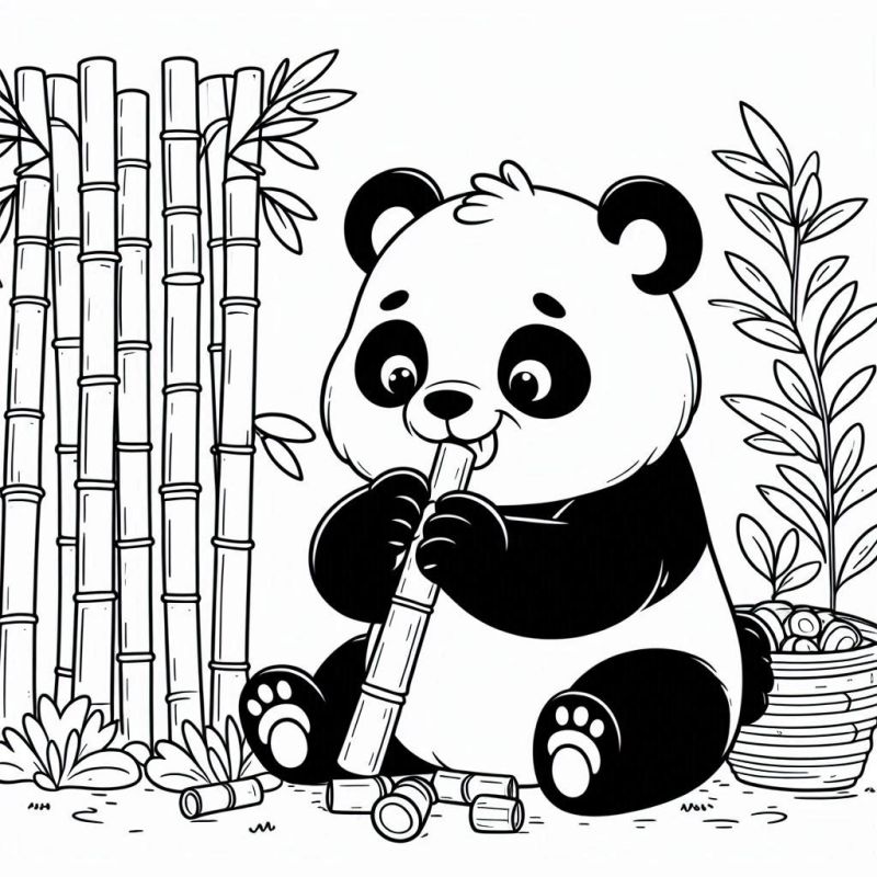 Desenho Simples de Panda para Colorir