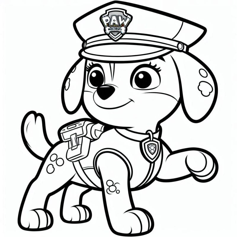 Desenho do Cachorro da Patrulha Canina de Policial para Colorir