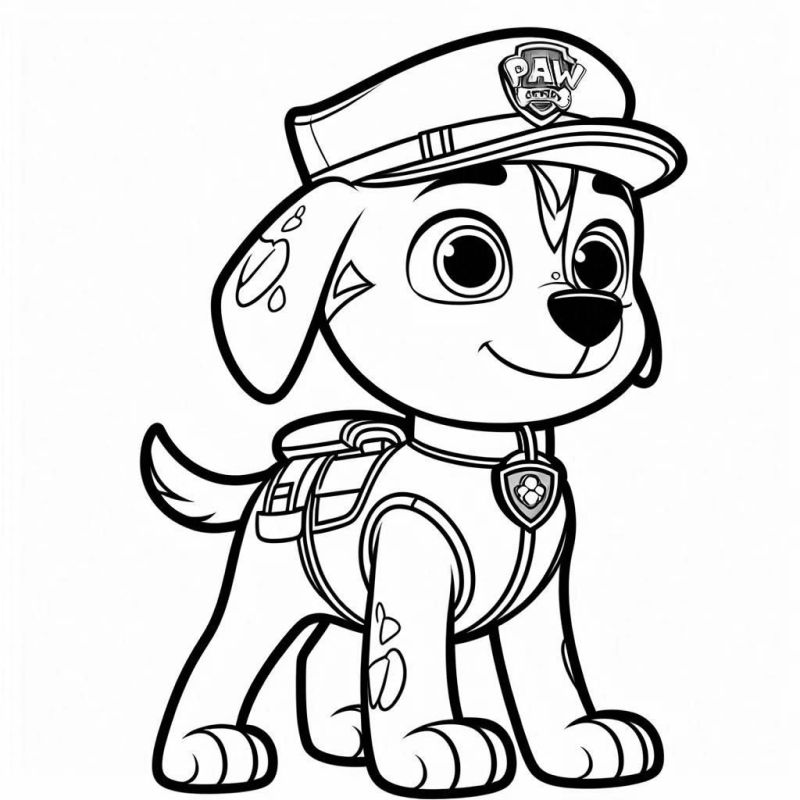 Desenho para colorir de cachorrinho policial Patrulha Canina