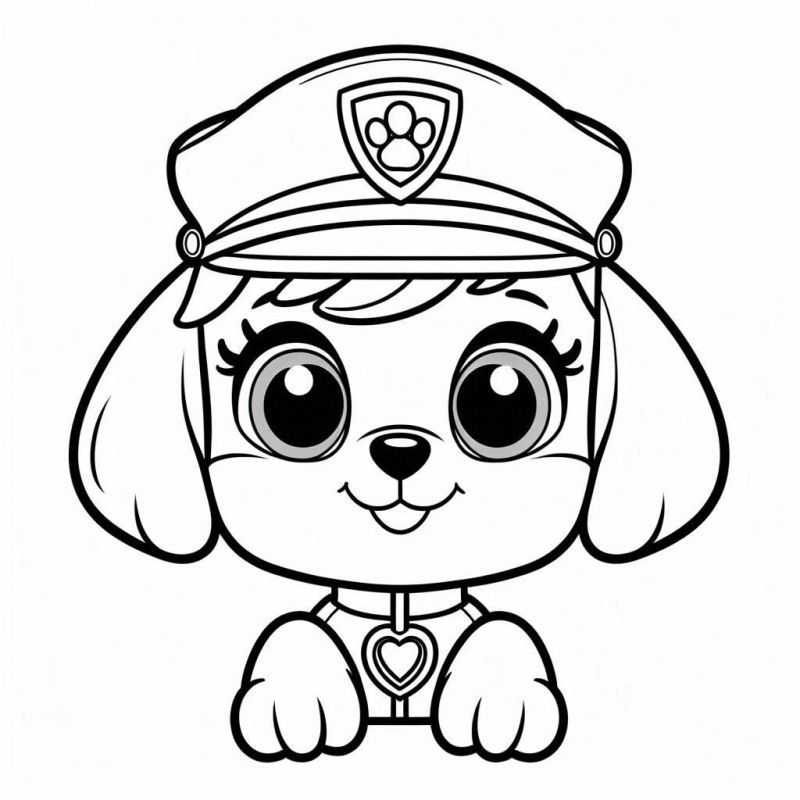 Desenho para colorir da Skye da Patrulha Canina