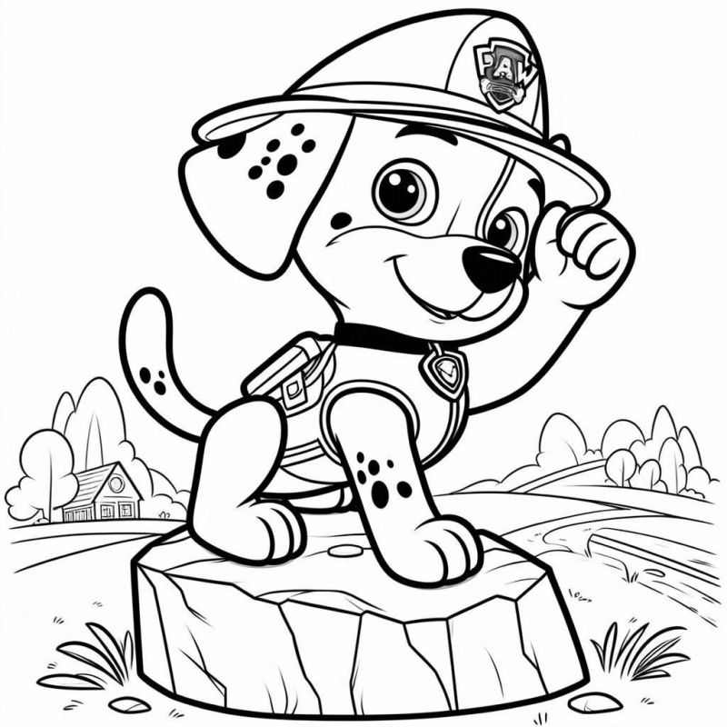 Desenho do filhote Marshall da Patrulha Canina para colorir