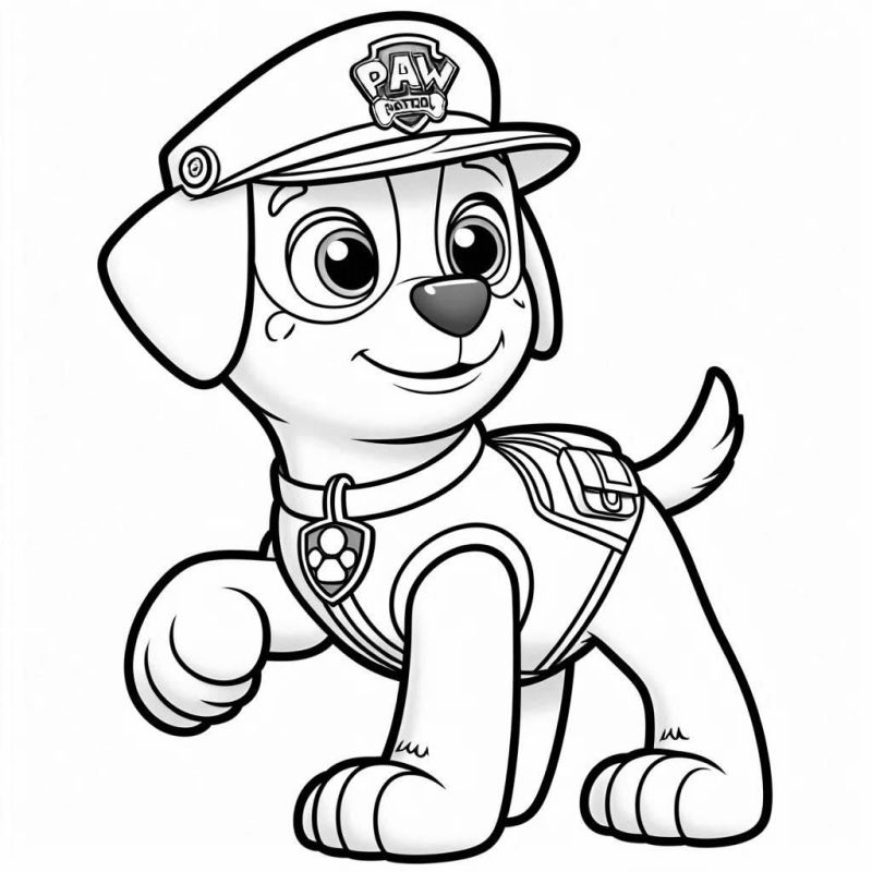 Desenho de Cachorro da Patrulha Canina para Colorir