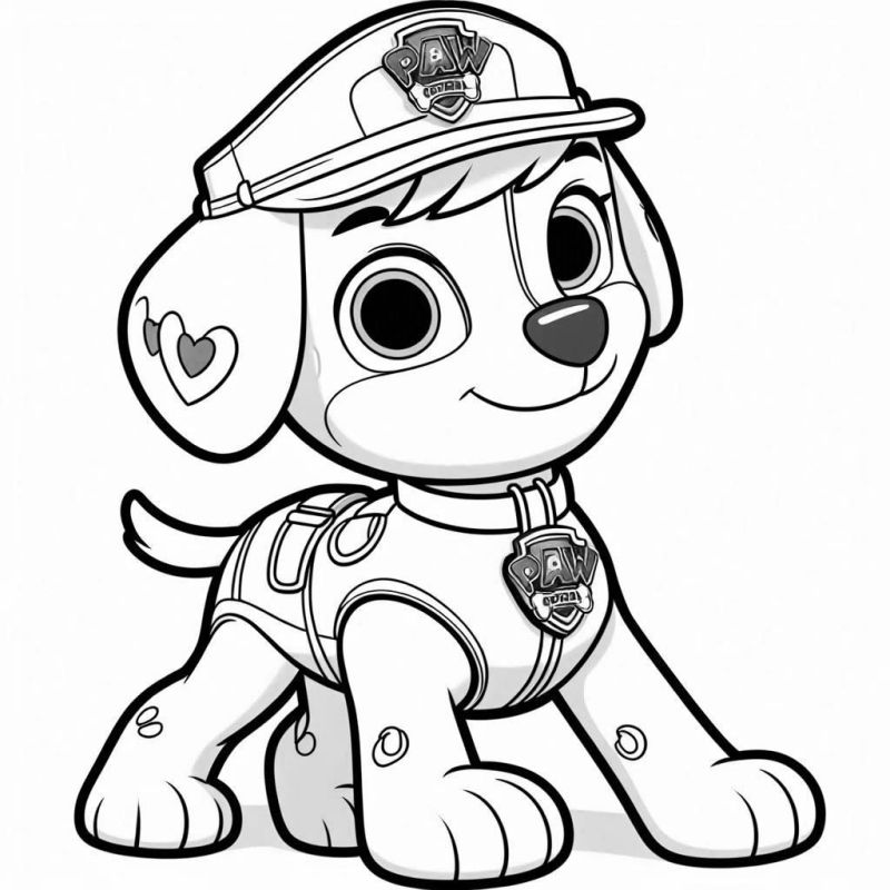 Desenho do Filhote Simpático da Paw Patrol para Colorir