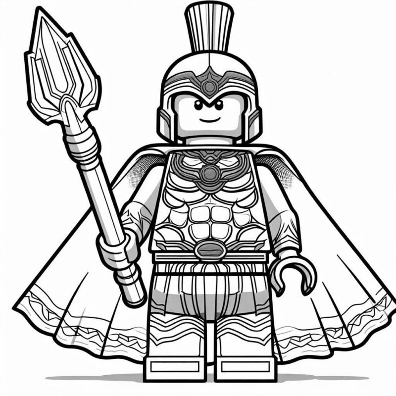 Desenho de Guerreiro Medieval Lego para Colorir