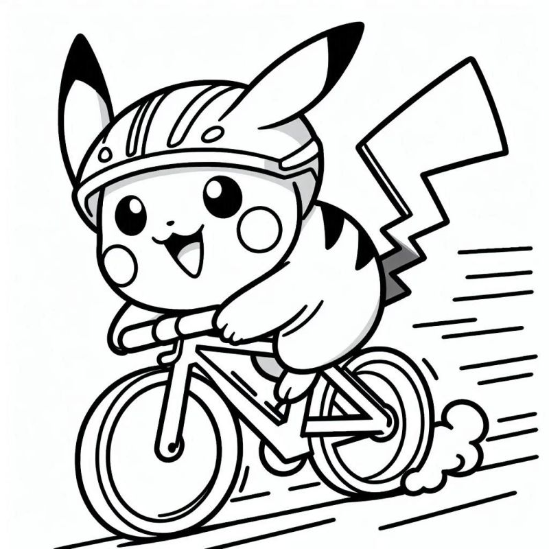 Desenho de Pikachu em Ação: Pronto para Colorir!