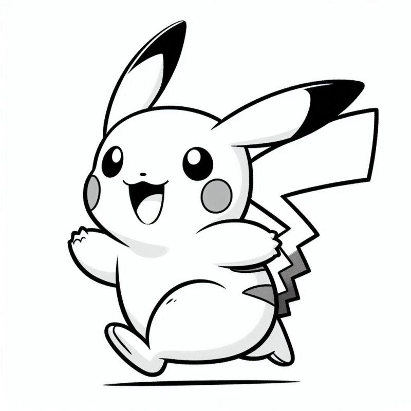 Desenho Divertido de Pikachu para Colorir