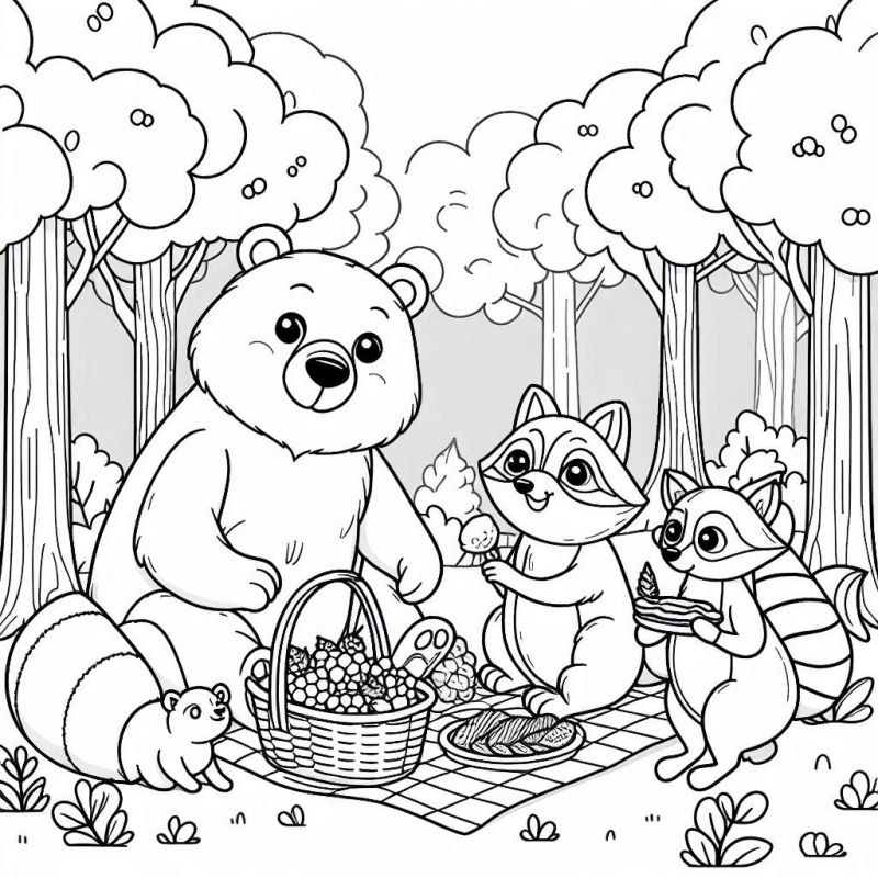 desenho para colorir animais da floresta