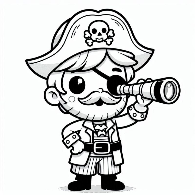 Desenho Animado de Pirata para Colorir