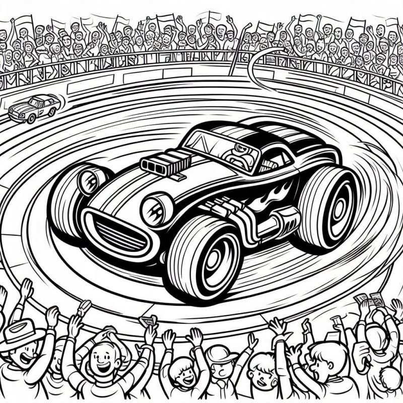 Desenho de Corrida de Carros para Colorir