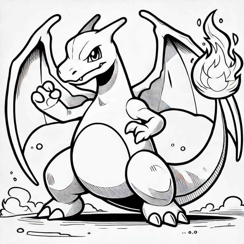 Desenho de Charizard dracônico para colorir