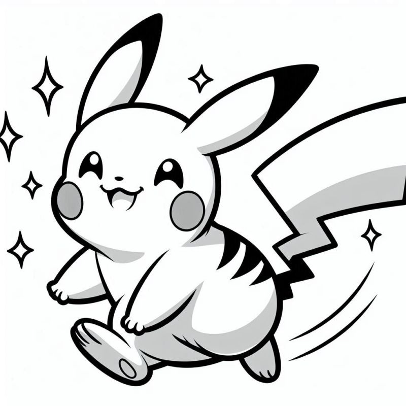 Pikachu Dinâmico para Colorir