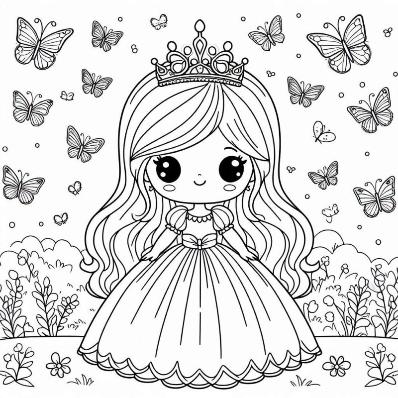 Desenho de Princesa Chibi para Colorir