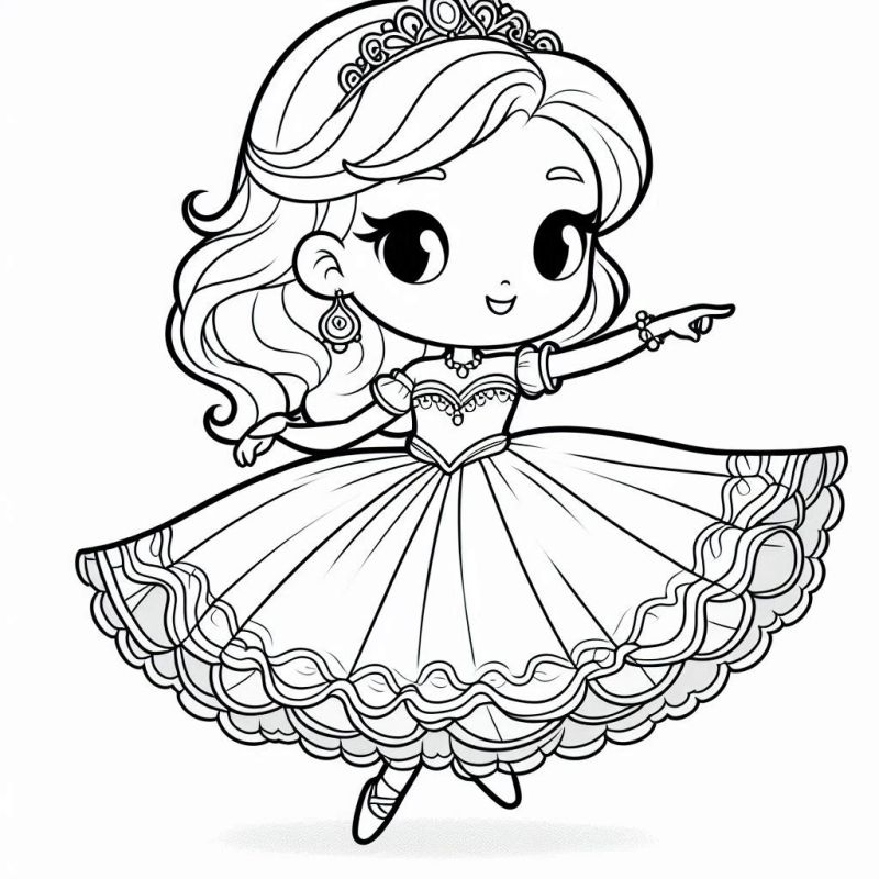 Desenho de Princesa Adorável para Colorir