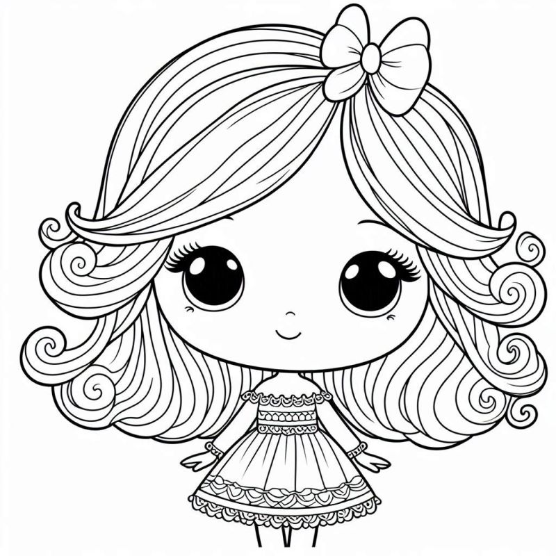 Desenho de Princesa Adorável para Colorir