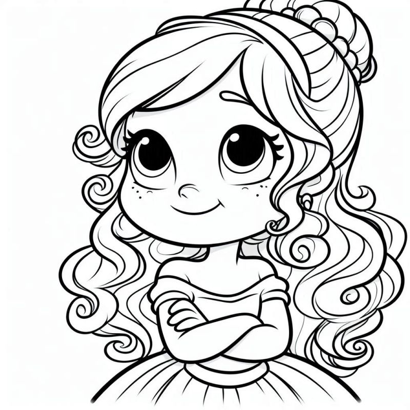 Desenho de Princesa Chibi para Colorir