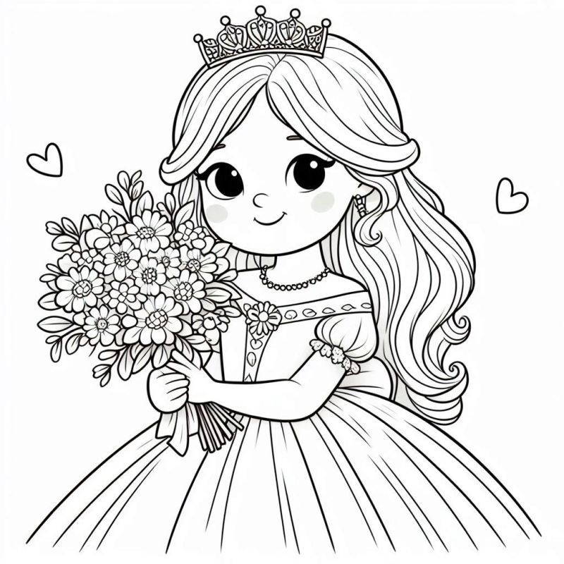 Desenho de Princesa Encantadora para Colorir