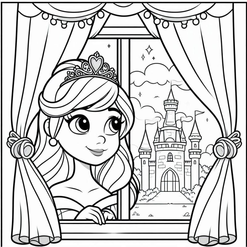 Desenho de Princesa Encantadora para Colorir