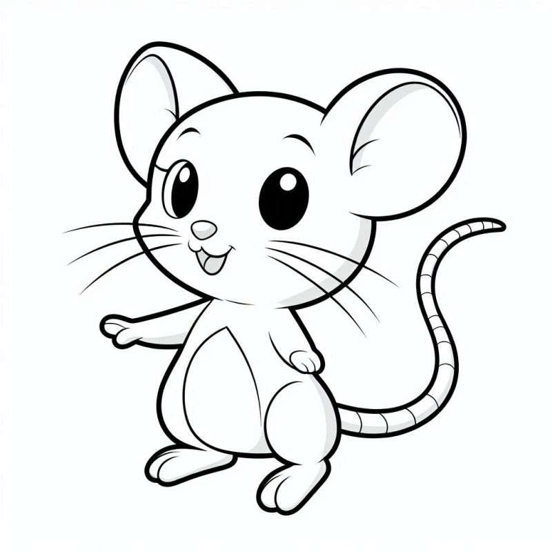Desenho de Ratinho Fofo para Colorir