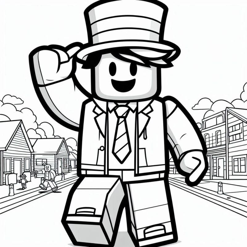 Desenho Roblox Elegante para Colorir