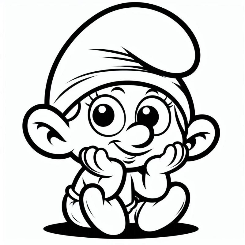 Desenho de Smurf Caricatural para Colorir