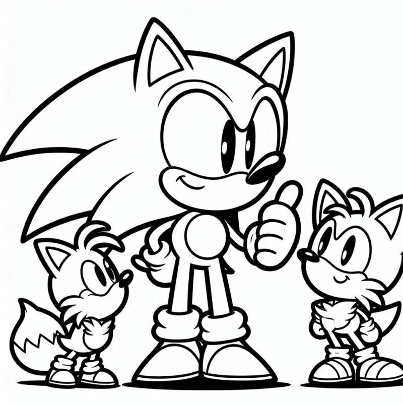 Desenho de Sonic e Tails para colorir, amigos do universo Sonic