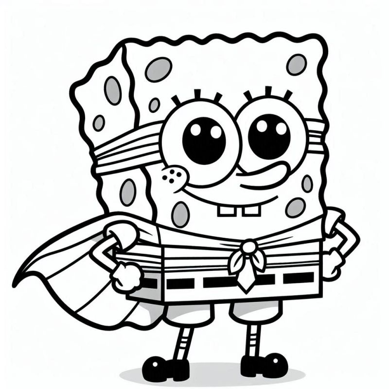 Desenho do Bob Esponja Super-Herói para Colorir