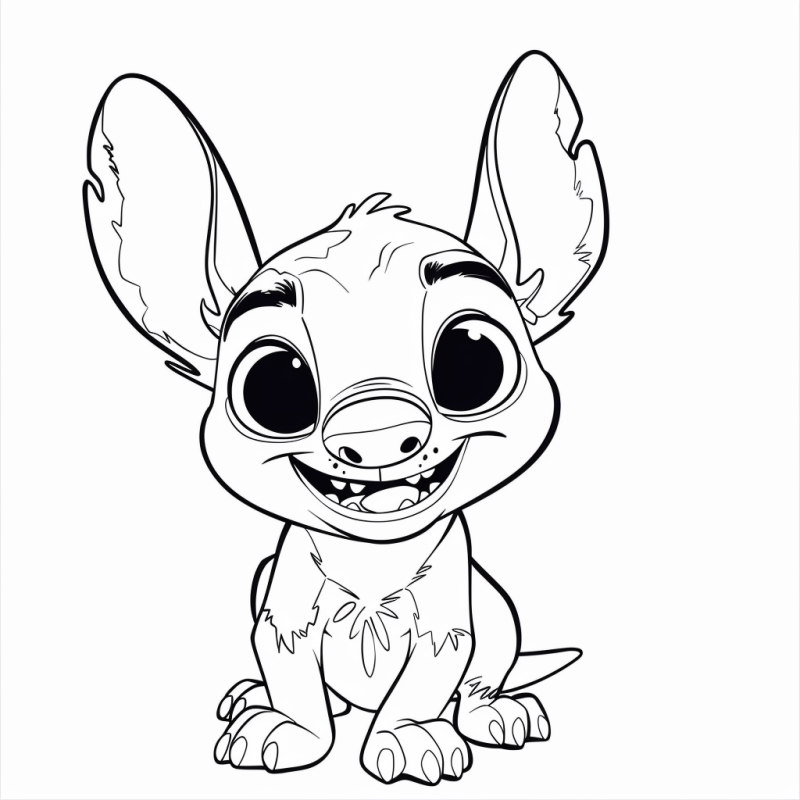 Desenho Adorável do Stitch para Colorir