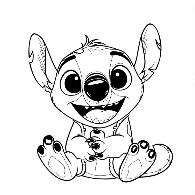 Desenho Adorável do Stitch para Colorir