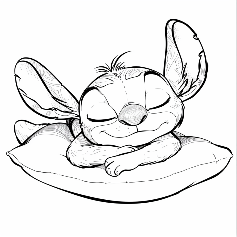 Desenho de Stitch Relaxando para Colorir