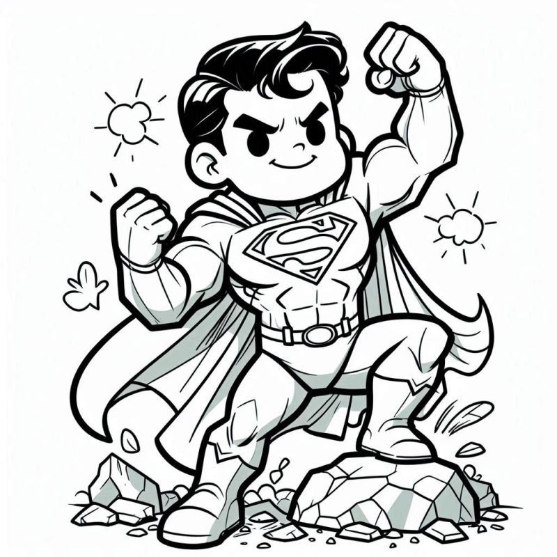 Desenho Chibi do Super Homem para Colorir