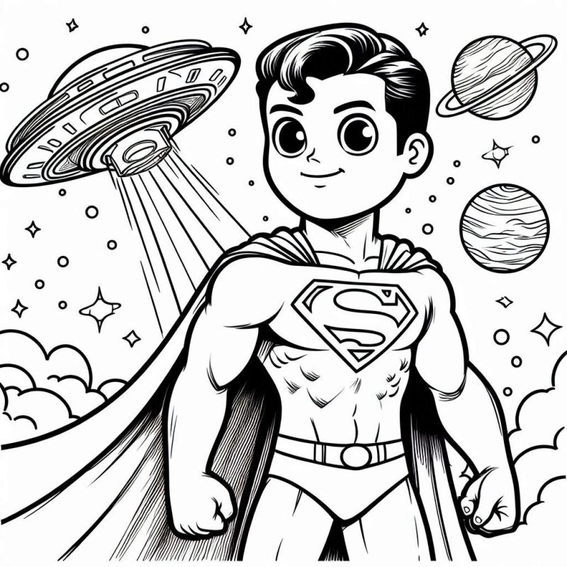 Desenho Exclusivo do Super-Homem Infantil para Colorir