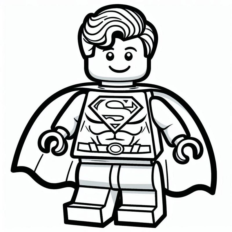 Super Homem LEGO para Colorir: Use Sua Imaginação!