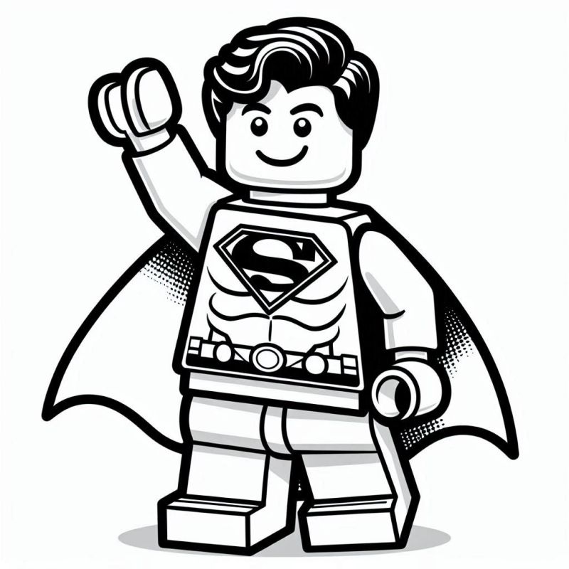 LEGO Super Man Heroico em Ação para Colorir