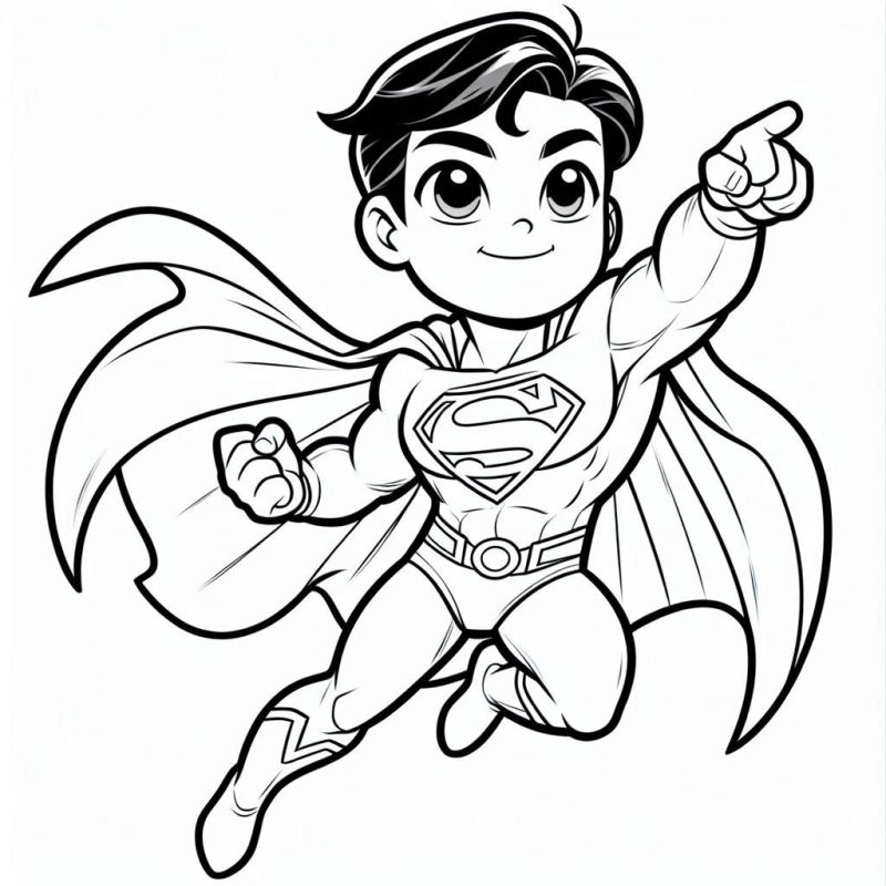 Desenho Super Homem Chibi para Colorir