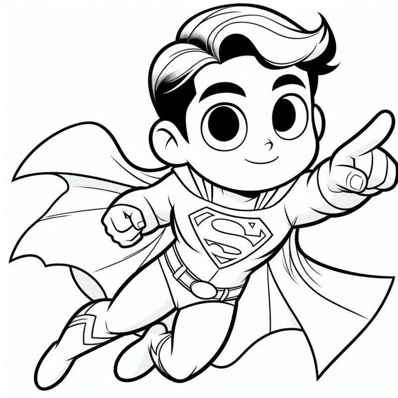 Desenho Infantil do Super-Homem para Colorir