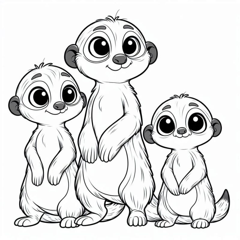 Adoráveis Suricates para Colorir