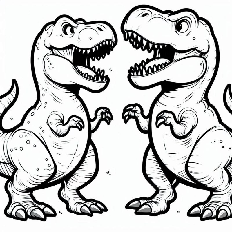 Divertidos Tiranossauros T-Rex para Colorir