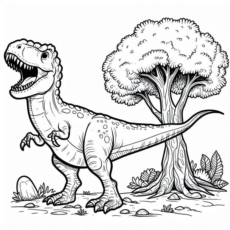 Desenho de Tiranossauro Rex para Colorir