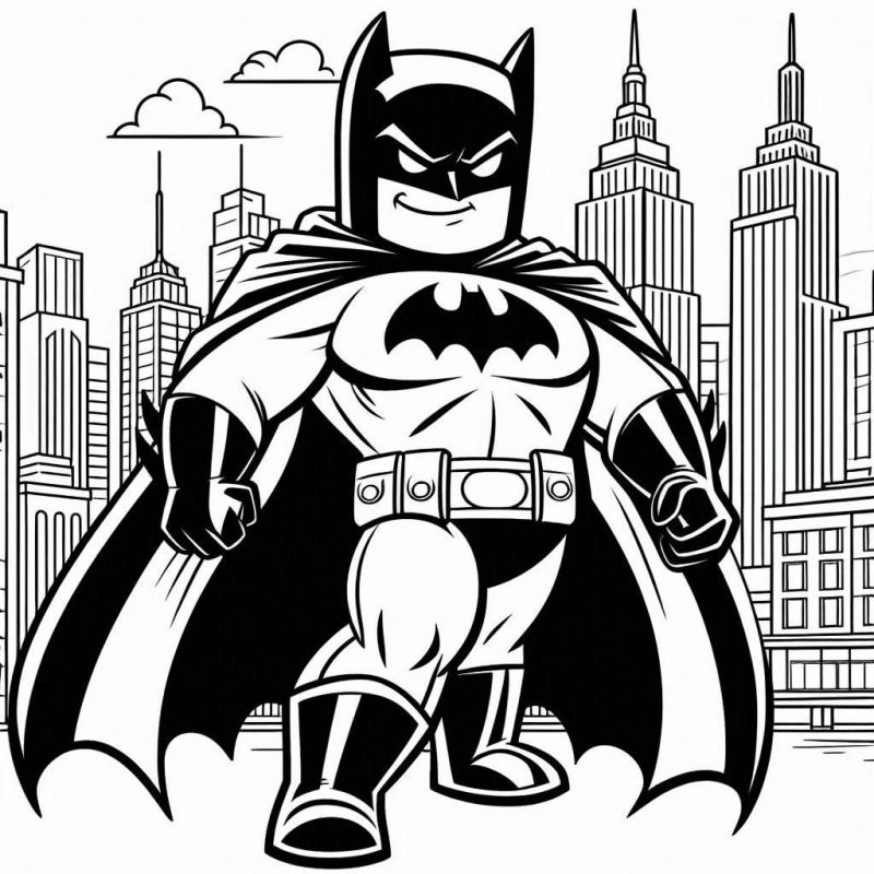 Desenho do Batman em Estilo Cartoon para Colorir