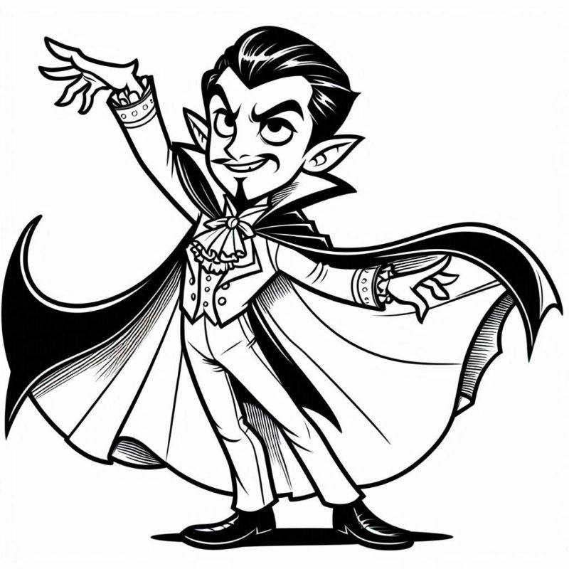 Conde Drácula Clássico: Um Desenho para Colorir